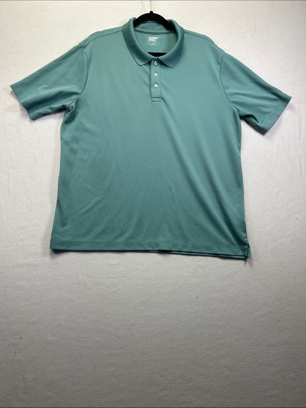 Lands' End Men's Short Sleeve Polo in Seafoam Green